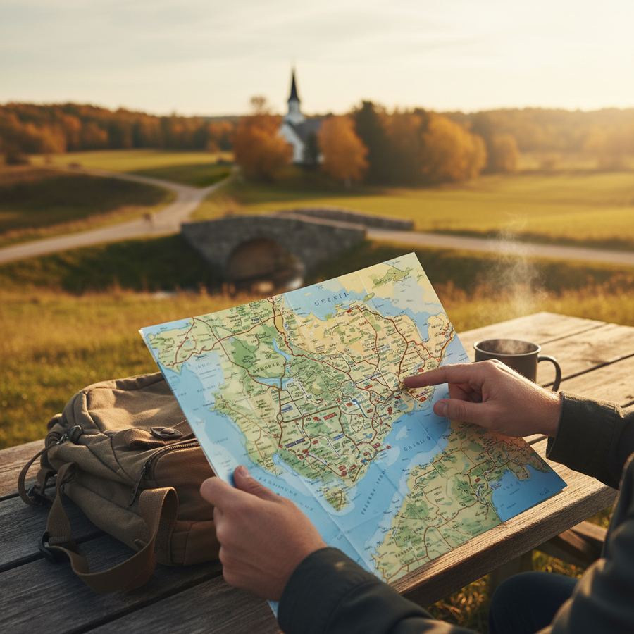 A view of Ontario countryside from a lookout point