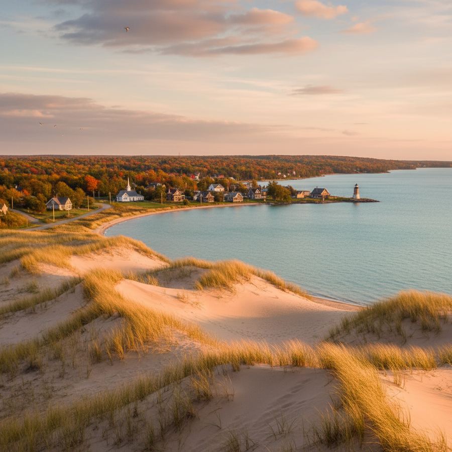 Calm water and sand at Sandbanks Provincial Park in Prince Edward County