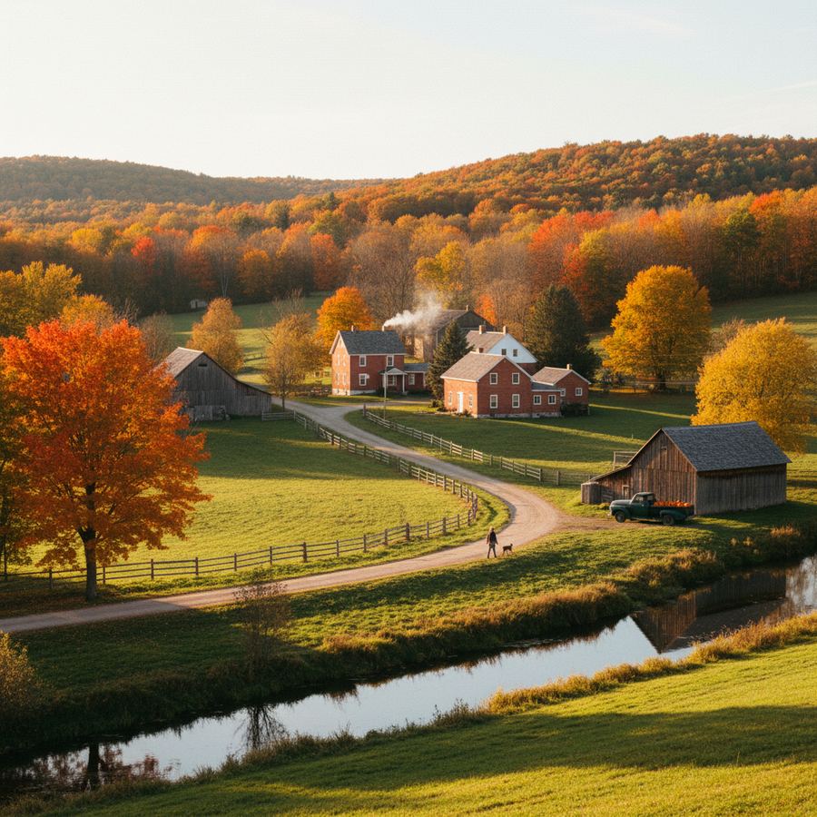 Autumn street in Shelburne, Ontario