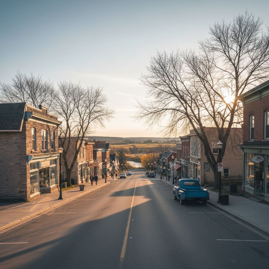 Stayner main street in afternoon light