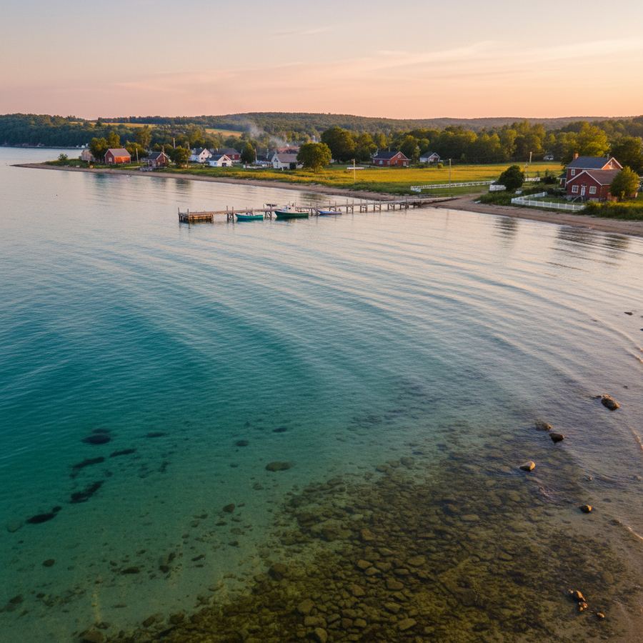 Shallow warm water along the shore at Wasaga Beach, ideal for wading
