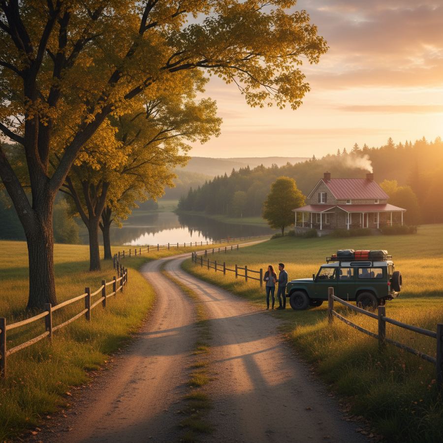 A for-sale sign in front of a charming older home on a tree-lined street in a small Ontario town